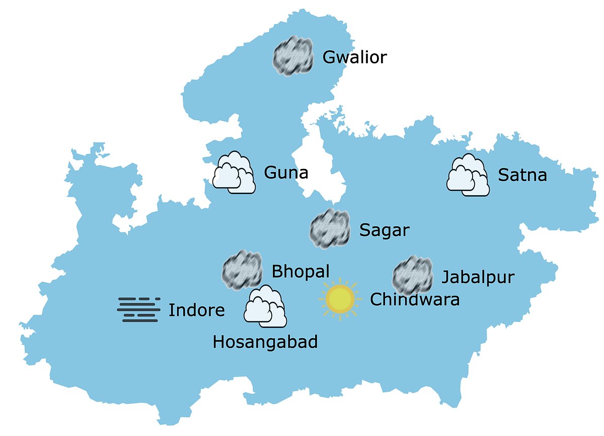 Weather in Madhya Pradesh at 9:40 am