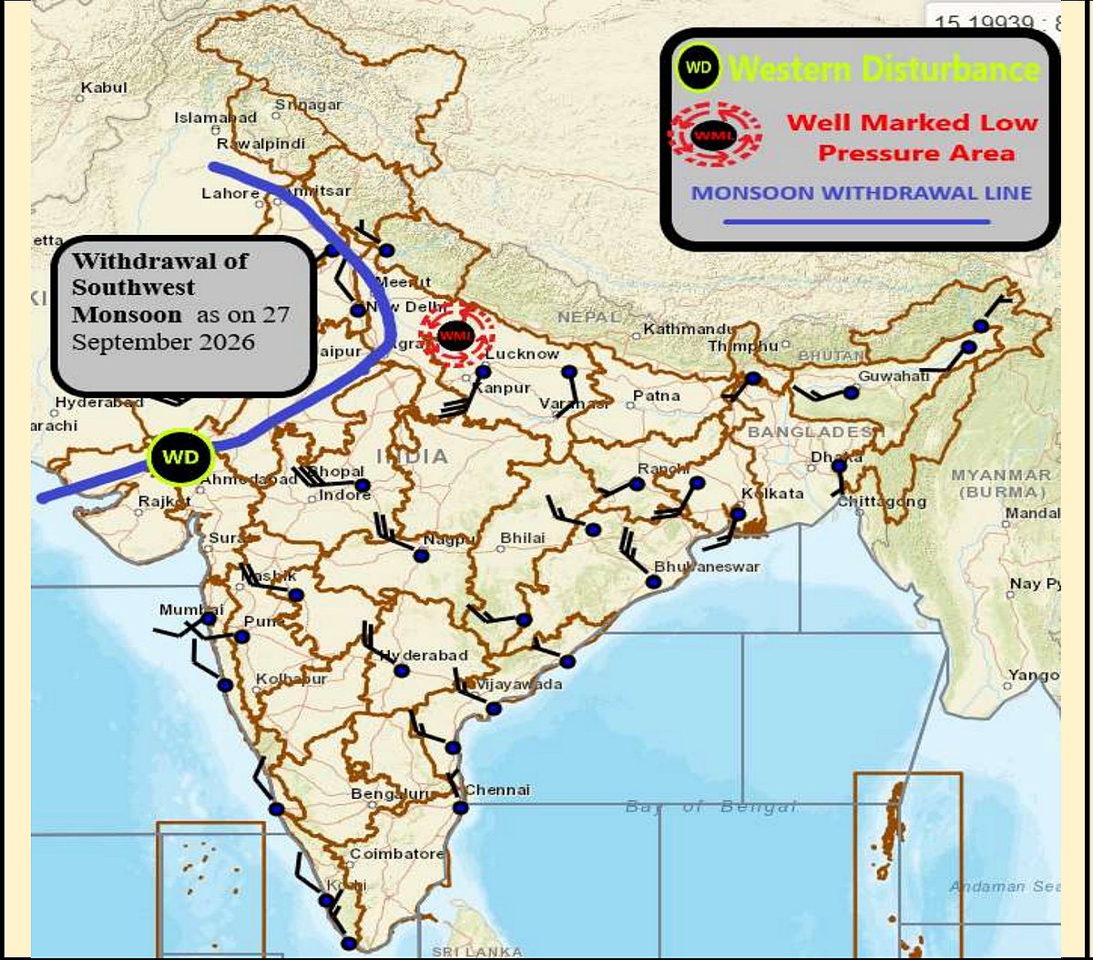 Weather systems affecting Madhya Pradesh at present