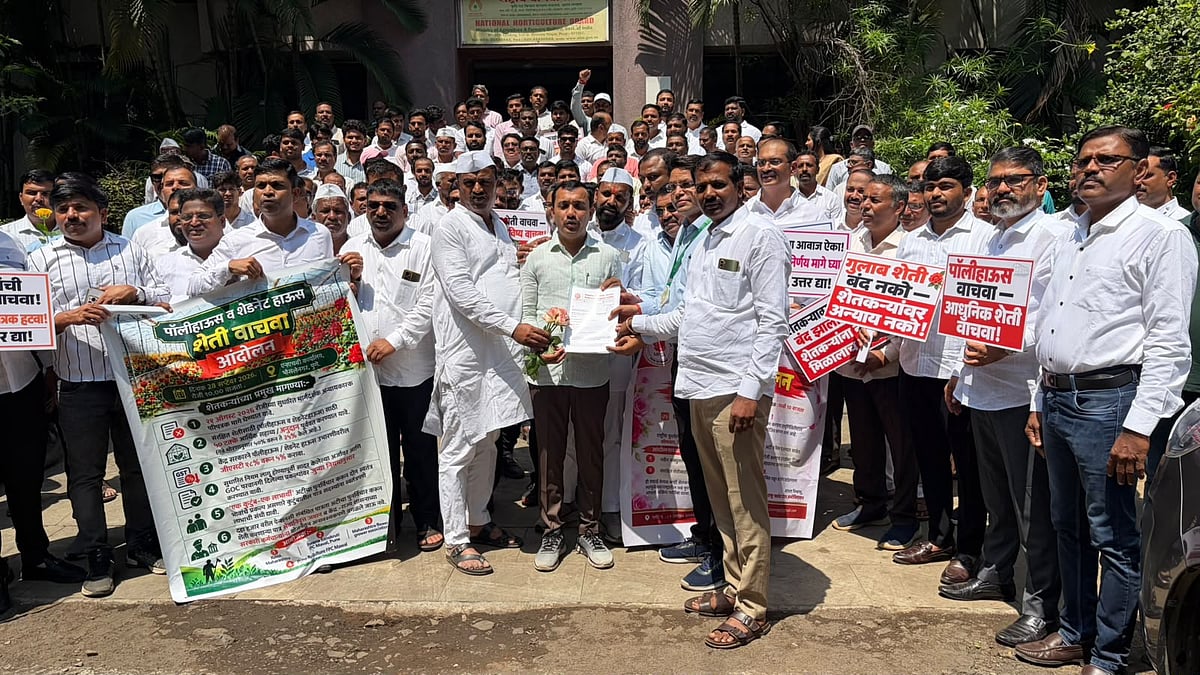 Pune: Farmers Protest NHB Subsidy Cut, Demand Restoration Of 50% Assistance For Polyhouses, Shade-Net Houses
