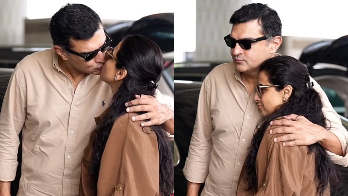 Vidya Balan Kisses Siddharth Roy Kapur Twice, Hugs Husband And Poses For Paps At Mumbai Airport — VIDEO