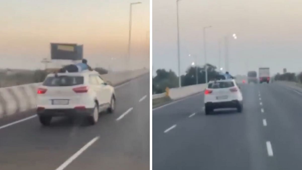 Tamil Nadu Cop Climbs Car Roof, Clings On For 40 Km As Suspected Smugglers Flee In Coimbatore; Dramatic Chase Video Goes Viral