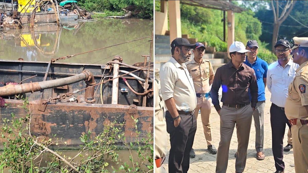 Thane Administration Seizes 10 Illegal Sand Mining Barges, 16 Suction Pumps Worth ₹3.6 Crore In Dive-Kewani Creek Raid