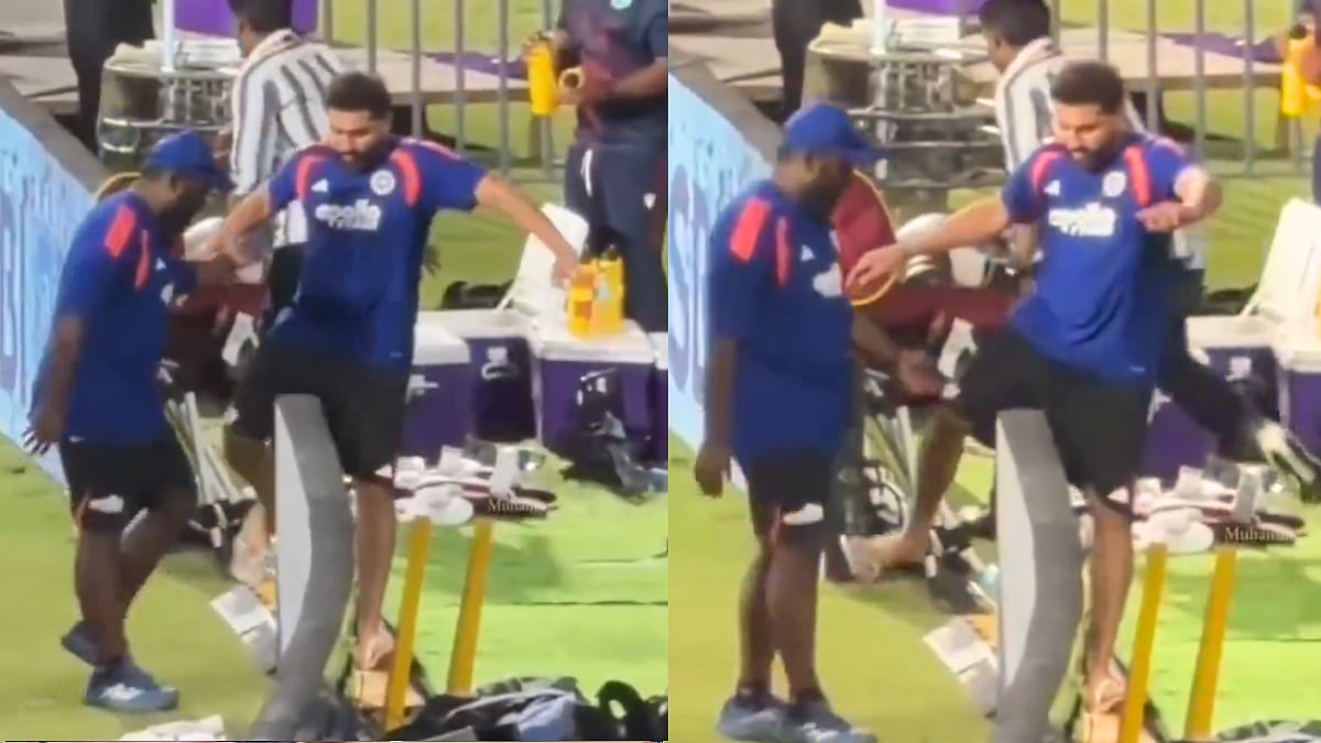 Rohit Sharma Almost Falls Again! Team India Star Loses Balance On Ground After IND vs WI 1st ODI, Team Staff Saves Him | Video