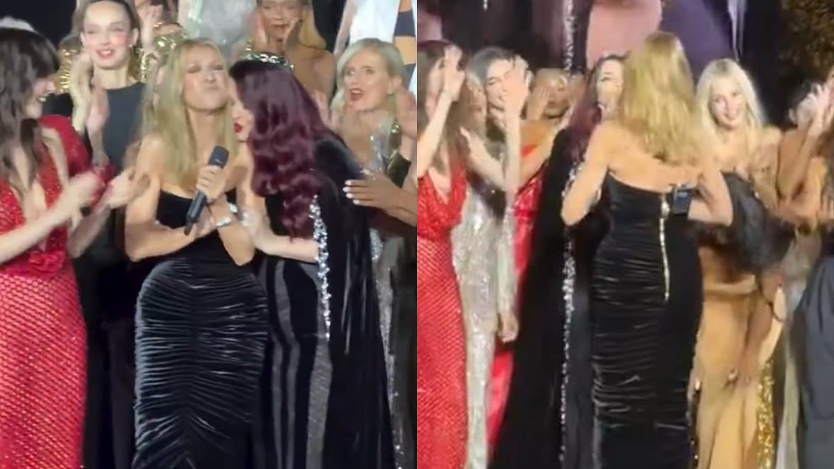Aishwarya Rai Bachchan Hugs And Kisses Celine Dion, Cheers For Singer With Kendall Jenner, Simone Ashley At Paris Fashion Week - VIDEO