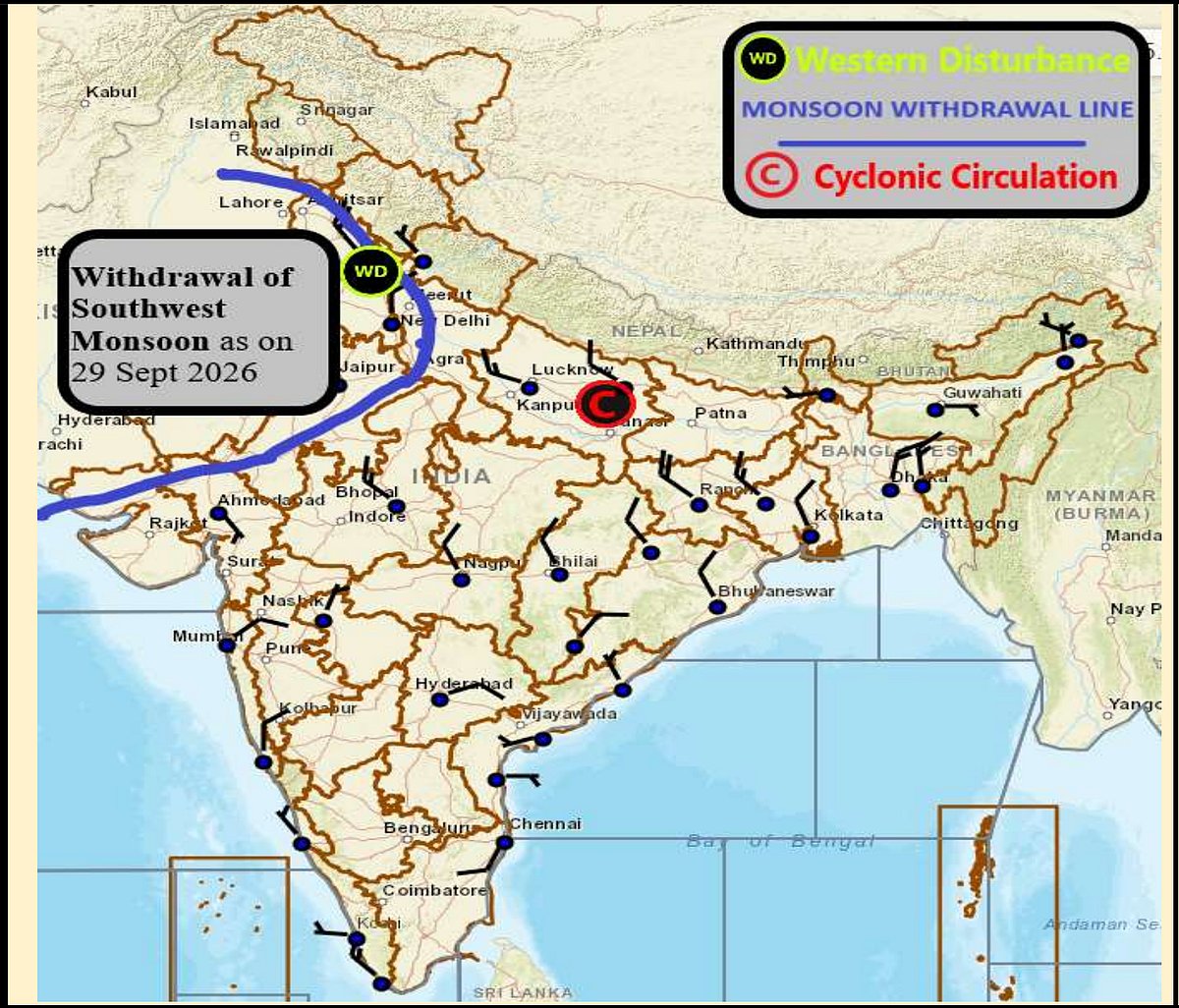 Weather systems affecting Madhya Pradesh at present