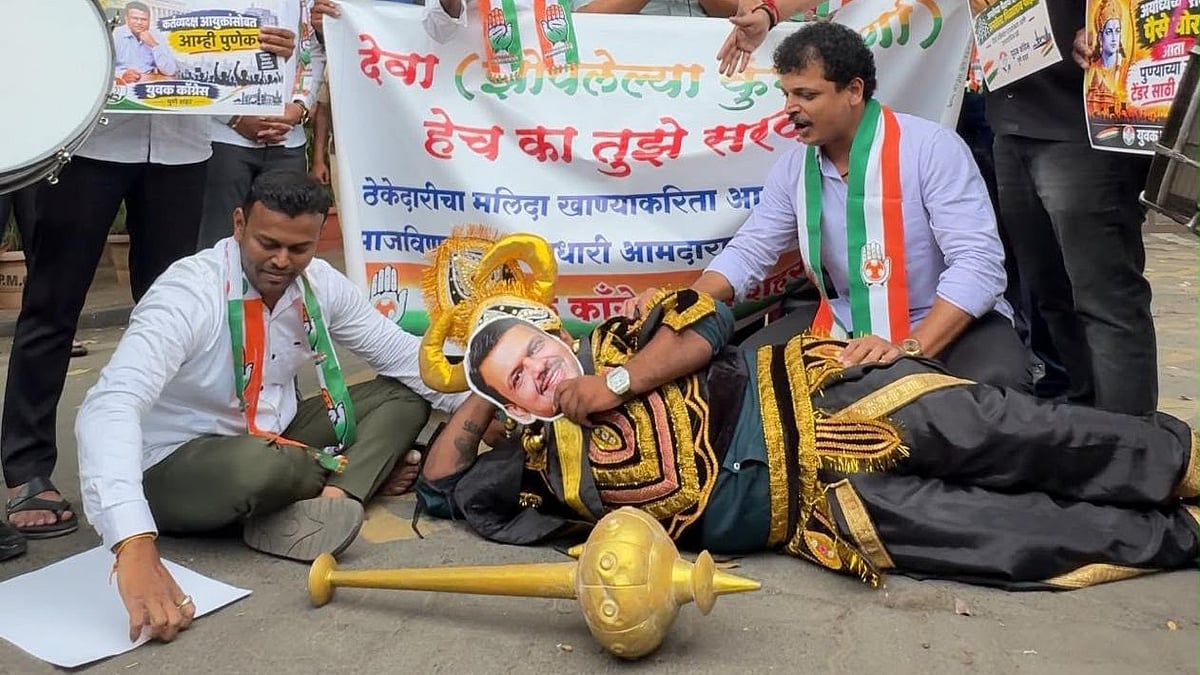 'Wake Up, Devabhau': Pune Congress Stages 'Kumbhakarna' Protest Over Threat To Pune Municipal Commissioner