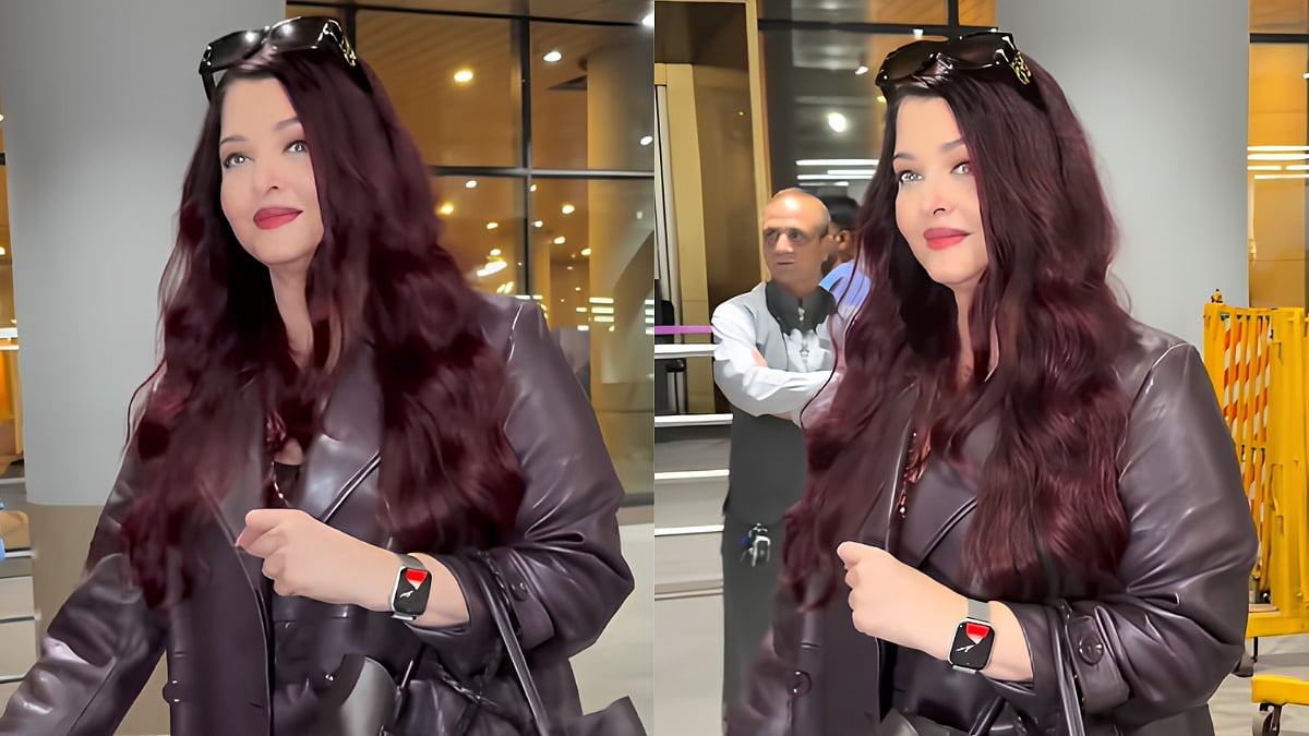 Aishwarya Rai Bachchan Returns From Paris Fashion Week In Plum Leather Trench, ₹6.5 Lakh Bag At Mumbai Airport 