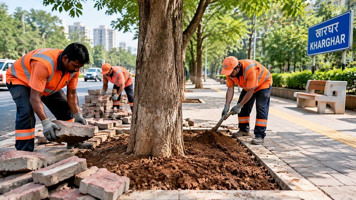 Panvel Municipal Corporation Removes Paver Blocks Around Trees In Kharghar, Restores Soil For Better...