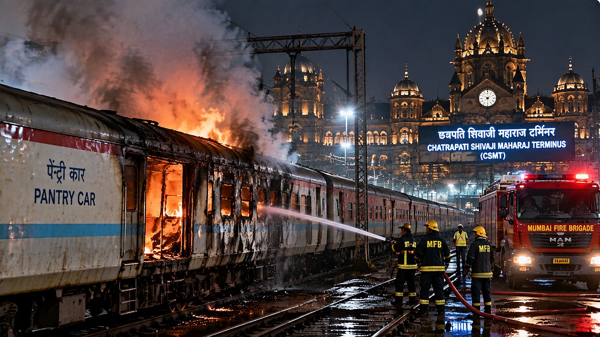 Fire Breaks Out In Pantry Car Of Empty CSMT–Howrah Express Rake At CSMT Yard, No Injuries Reported