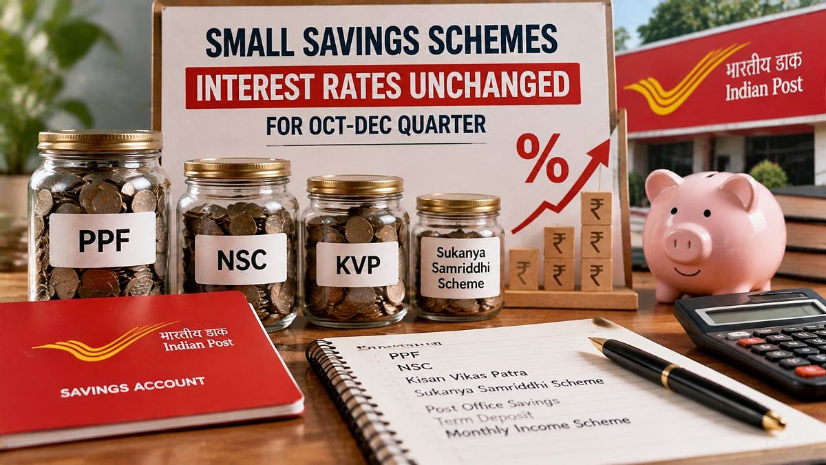 Small Savings Interest Rates Unchanged For Oct-Dec; PPF At 7.1 Per Cent, NSC At 7.7 Pc