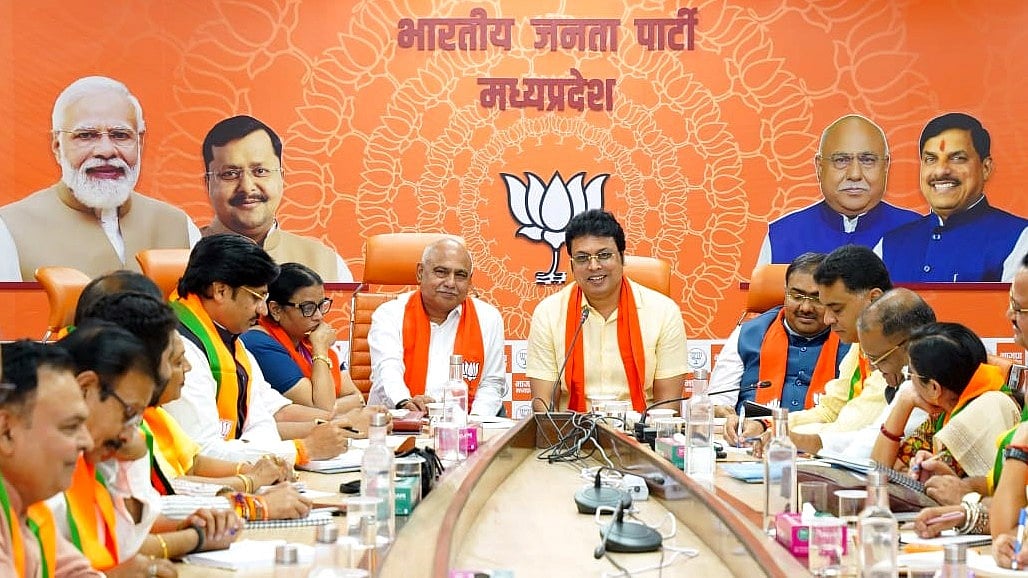 Deb Tells Party Men To Stop Showering Flowers From JCB, Putting Hoardings For Publicity In Bhopal 