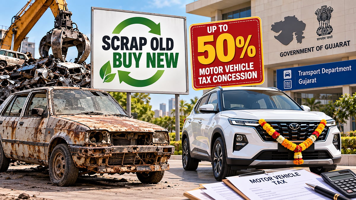 Gujarat Offers Up To 50% Motor Vehicle Tax Concession For Scrapping Eligible Old Vehicles, Check March 2027 Deadline