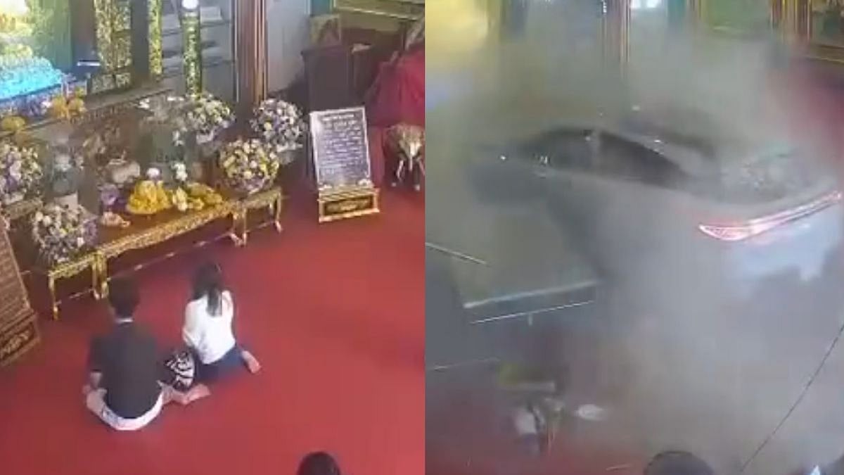 Electric Car Crashes Into Bangkok's Guanyin Shrine In Chinatown, 3 Injured; CCTV Footage Of Incident Goes Viral