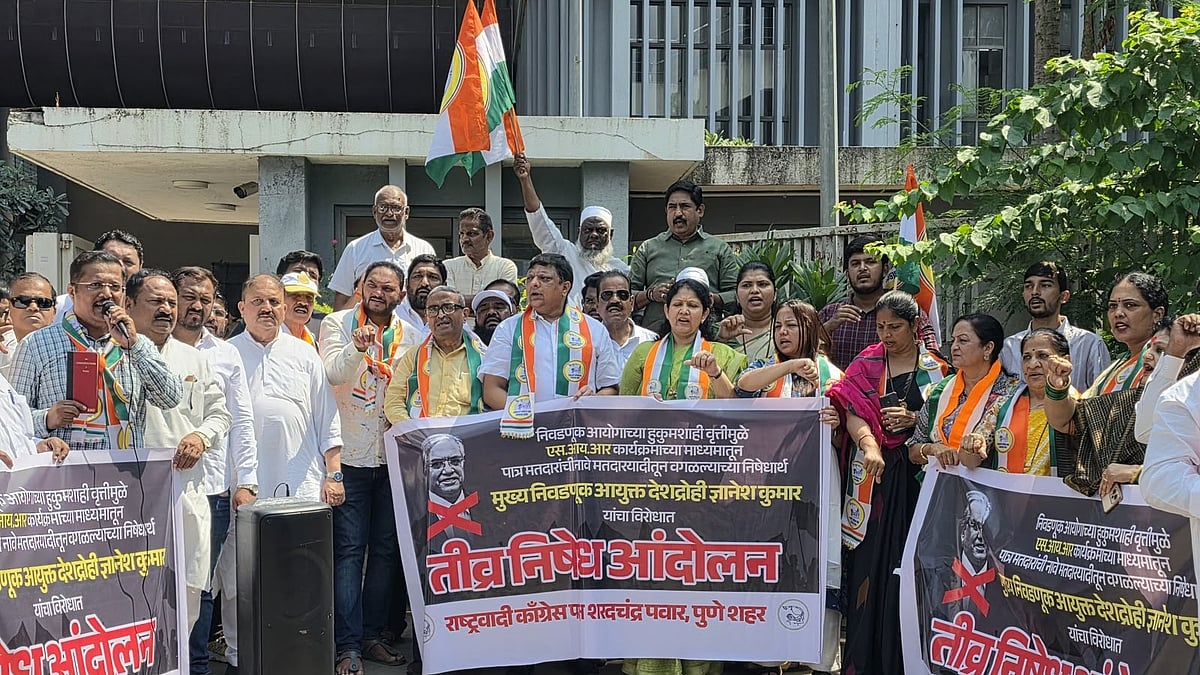 NCP-SP Stages Protest In Pune Over SIR, Seeks Inquiry Into Voter-List Revision