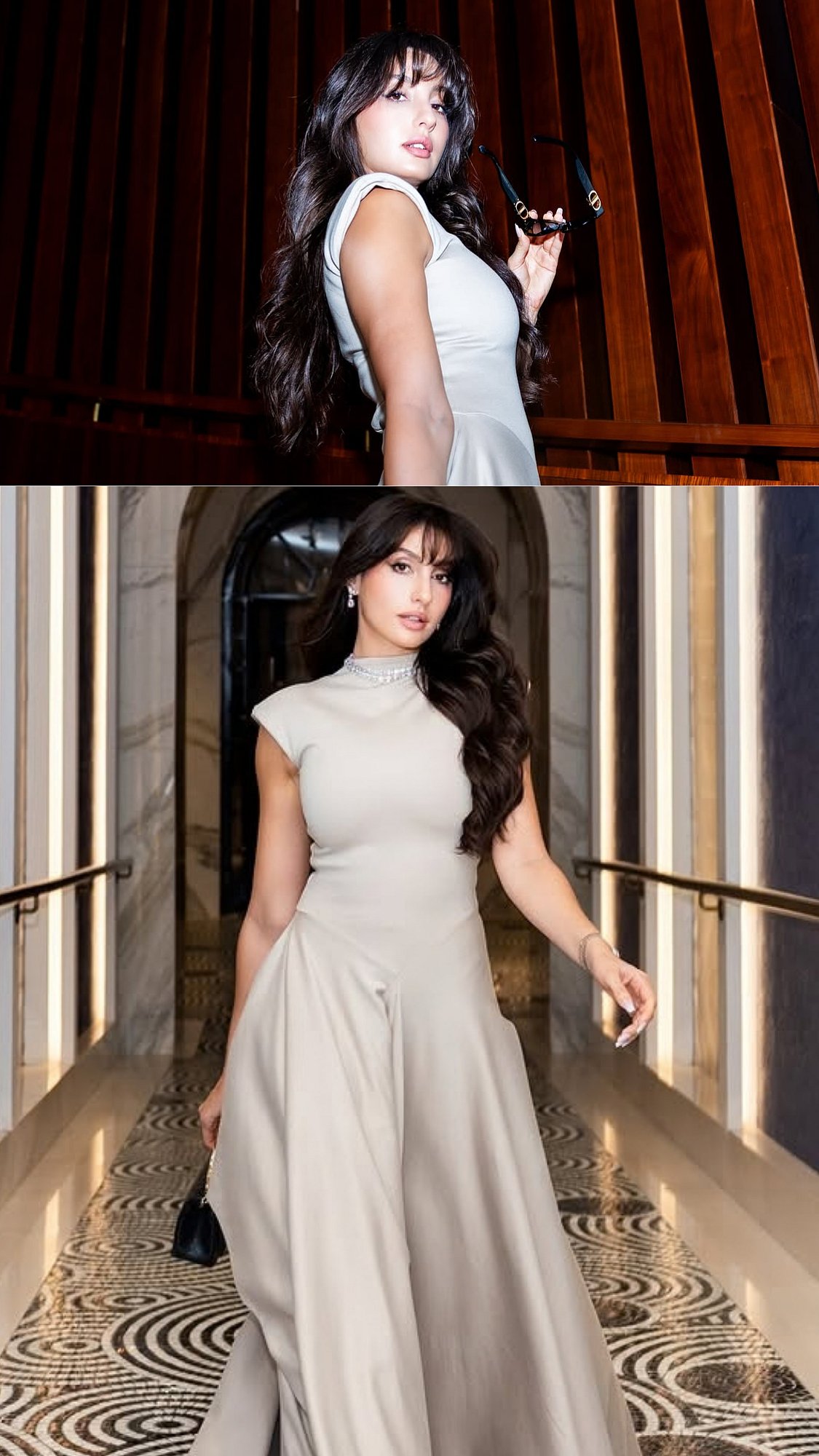 Nora Fatehi Serves Effortless Glamour in a Sleek, Sculpted Mock-Neck Dress | Pics Inside