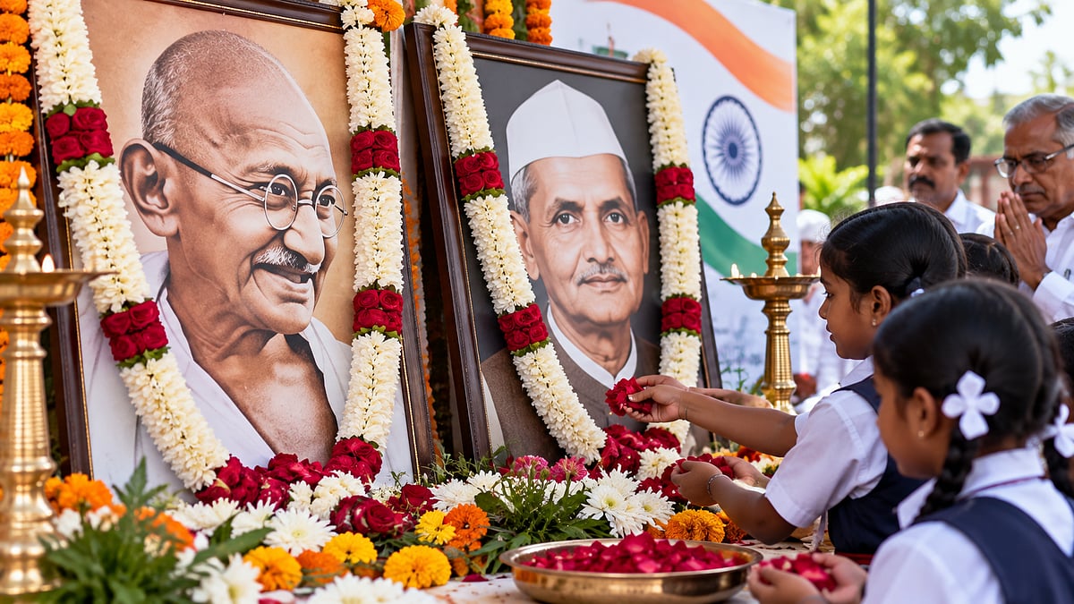 Mahatma Gandhi, Lal Bahadur Shastri Birth Anniversaries Celebrated In Chhatrapati Sambhajinagar