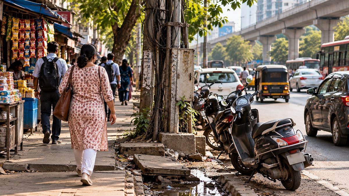 A Footpath For Mrs Biswas To Enjoy An Uninterrupted Walk