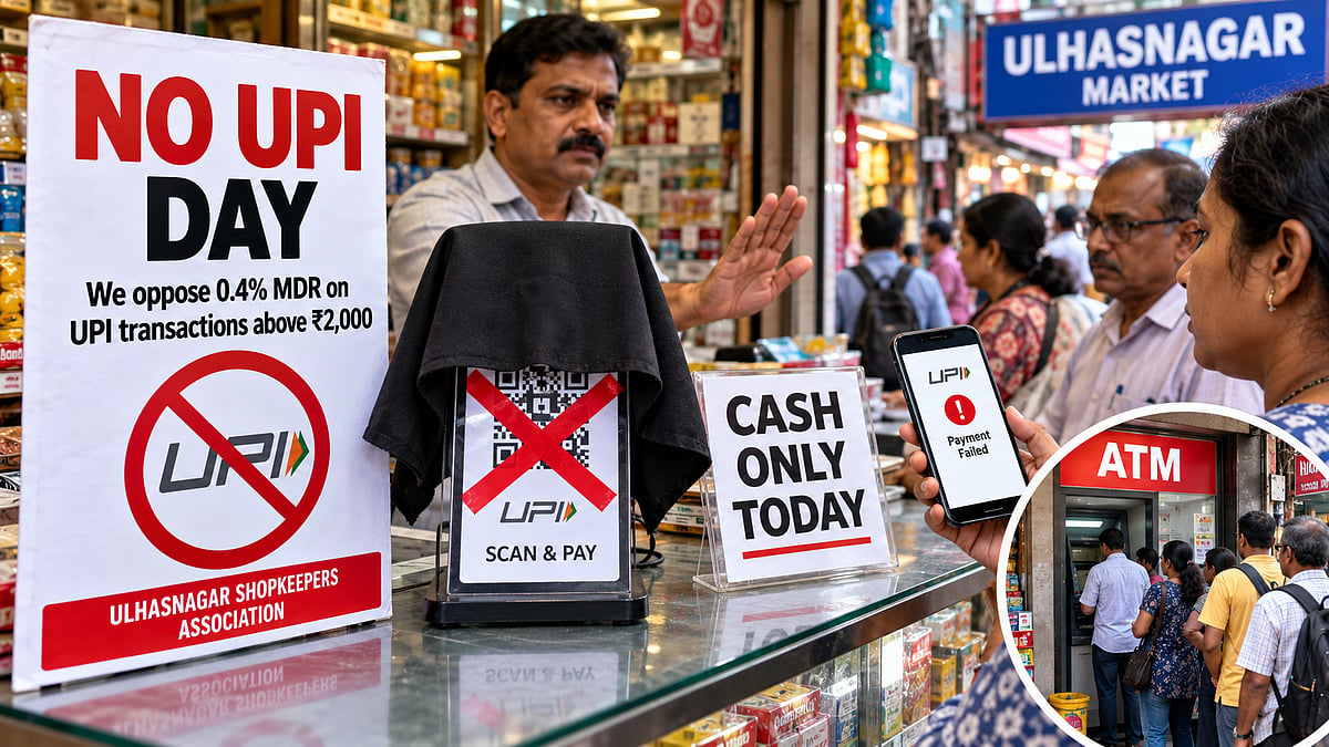 Ulhasnagar Traders Observe ‘No UPI Day’, Cover QR Codes With Black Cloth Over New MDR Charges