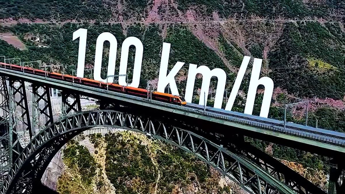 Vande Bharat Crosses Chenab, Anji Railway Bridges At 100 Kmph As Katra-Banihal Train Speed Limit Raised | VIDEO