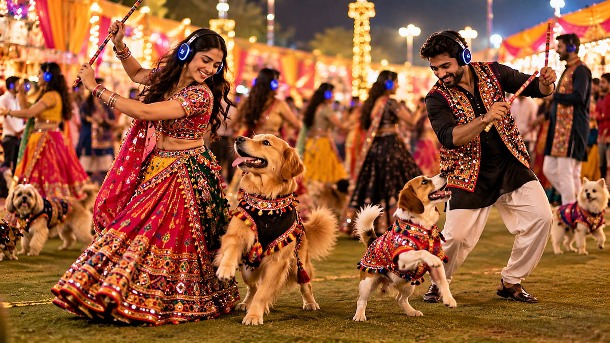Pawratri 2026: Mumbai’s Garba Gets A Pet-Friendly Twist With Silent Headphones, Microchipping And More