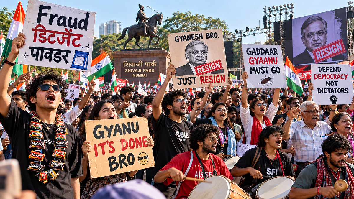 CJP Protest In Mumbai: Young Protesters Use Memes, Music And Satire To Demand CEC Gyanesh Kumar’s Resignation