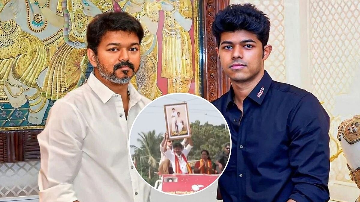 Video: Vijay Supports Son Jason Sanjay, Proudly Holds Up His Sigma Movie Frame During Tamil Nadu Roadshow