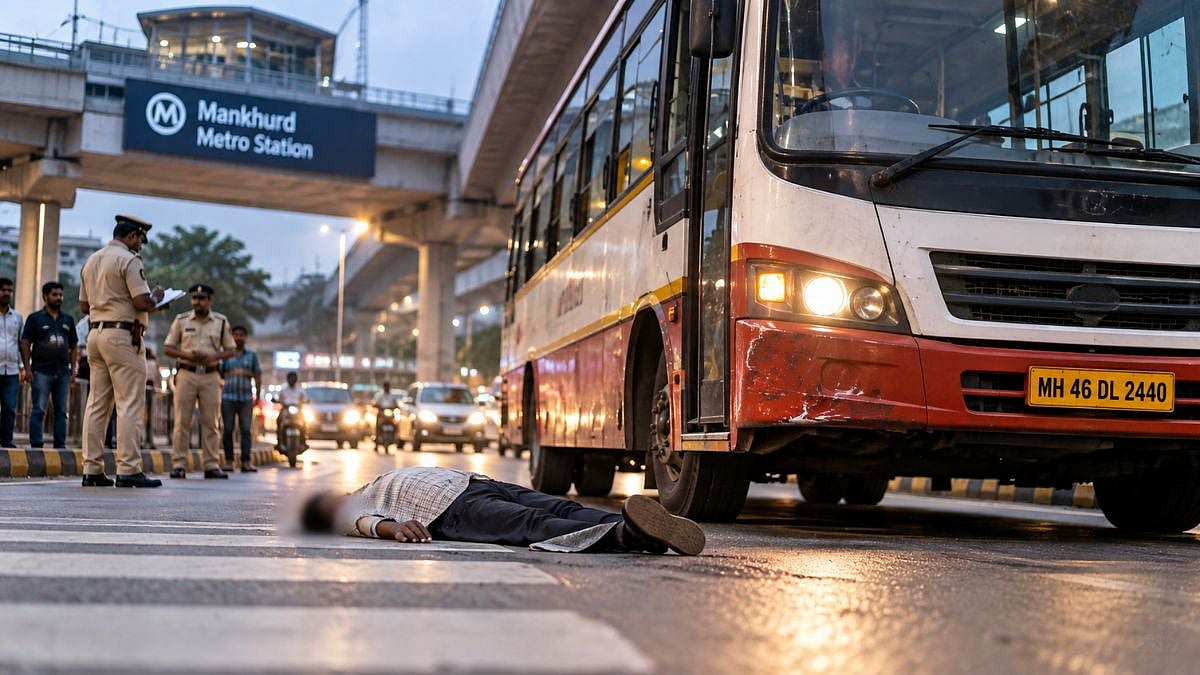 Mumbai Tragedy: 50-Year-Old Pedestrian Killed After Being Hit By Speeding Bus Near Mankhurd Metro Station; Driver Detained