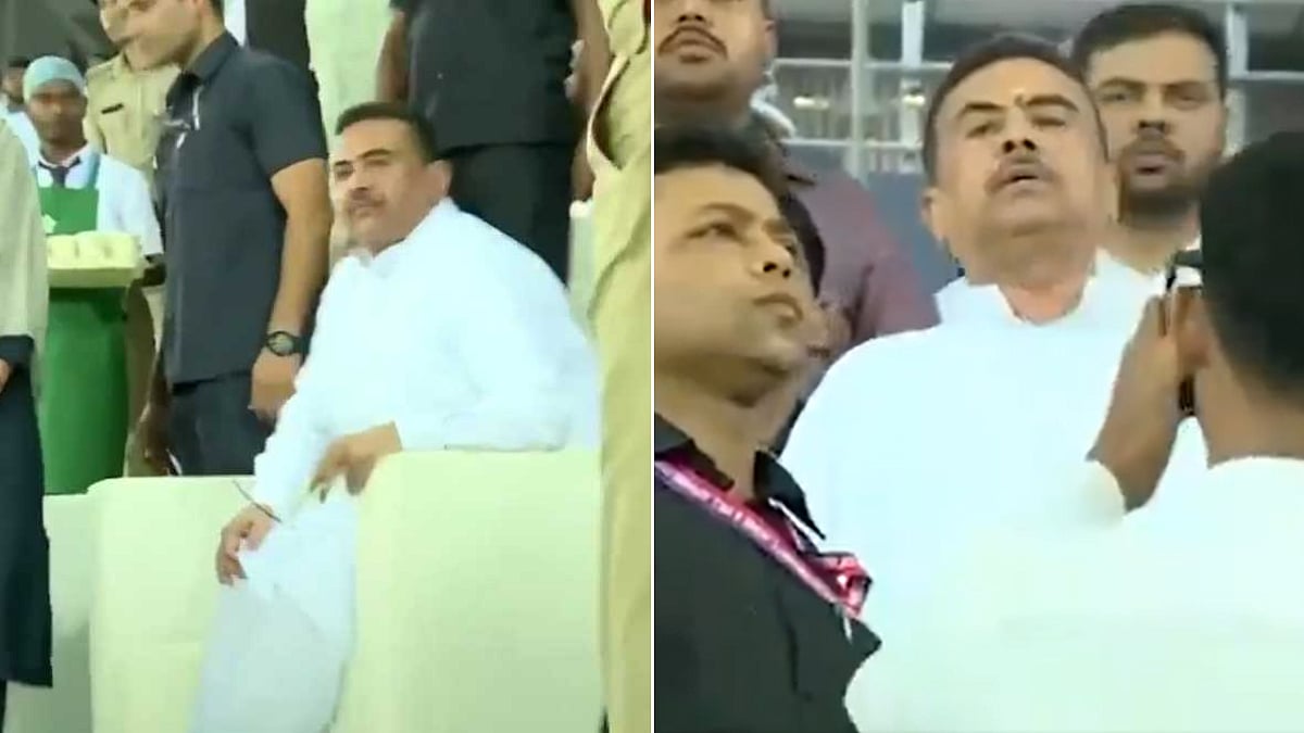 IND Vs BRA: Bengal CM Suvendu Adhikari Attends India Vs Brazil Blockbuster At Salt Lake Stadium