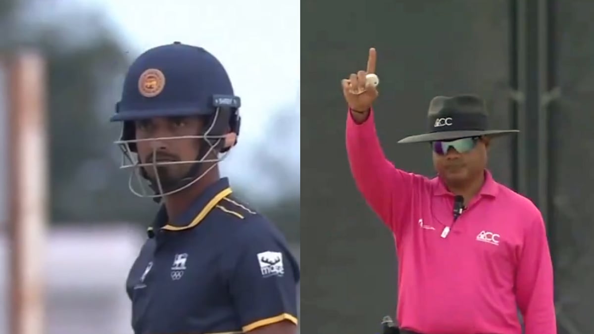 Sri Lankan Batter Nuwanidu Fernando's Furious Reaction Goes Viral After Shocking Umpire Decision At Asian Games | Video
