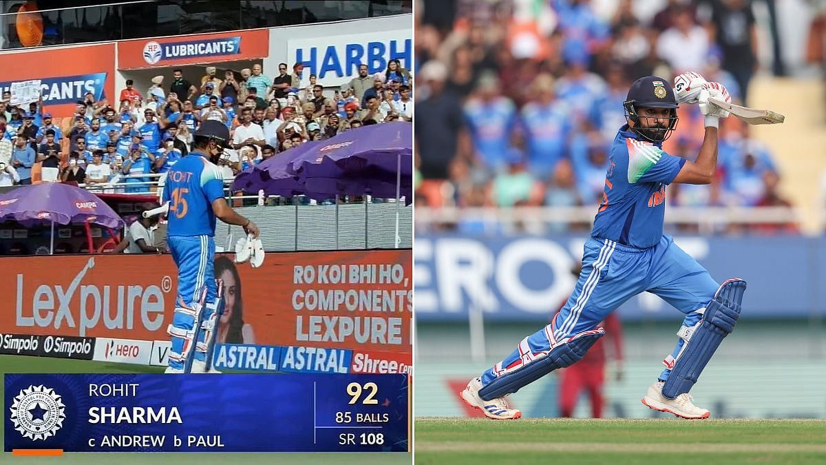 Heartbreak For Rohit Sharma! India Star Dismissed For 92 In IND vs WI 3rd ODI