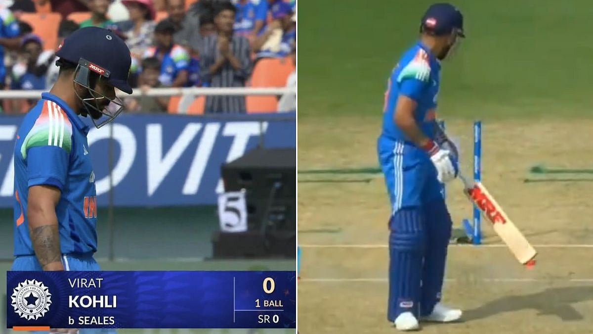 'Ye Kya Hogaya': Netizens React After Virat Kohli Gets Clean Bowled For Golden Duck In IND Vs WI 3rd ODI | VIDEO