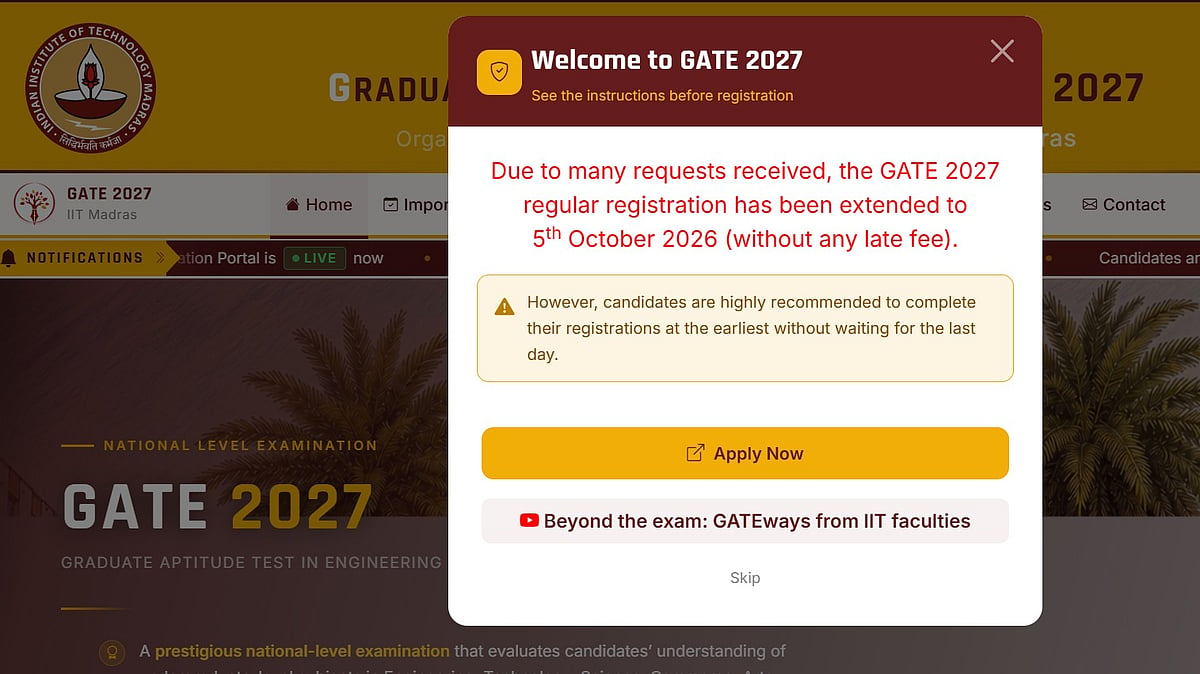 GATE 2027 Registration Closes Tomorrow At gate2027.iitm.ac.in; Check Application Fee, Required Documents And Direct Link To Apply