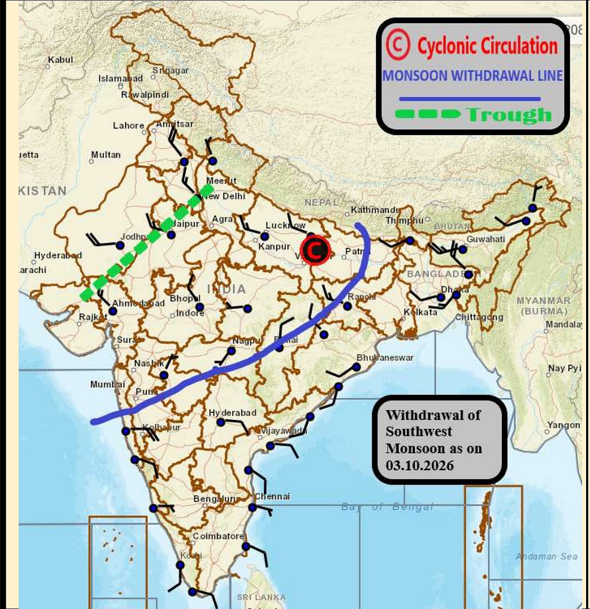 Weather systems affecting Madhya Pradesh at present