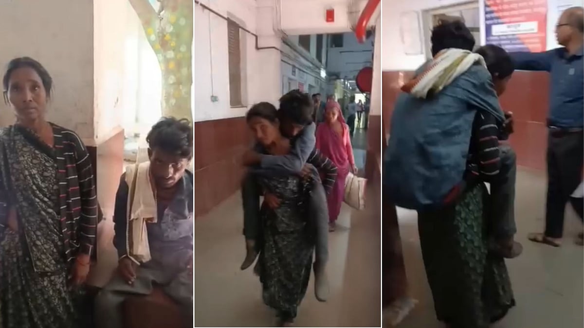 Sister Carries Differently-Abled Brother On Shoulders To Ward In MP's Guna | VIDEO