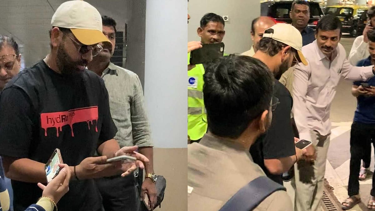 Rohit Sharma Accidentally Drops His Phone While Fans Click Pictures With Him At Mumbai Airport | Video