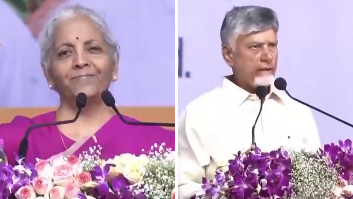 Union Finance Minister Nirmala Sitharaman's Speech Disrupted In Madanapalle, Chandrababu Naidu Steps In | Video