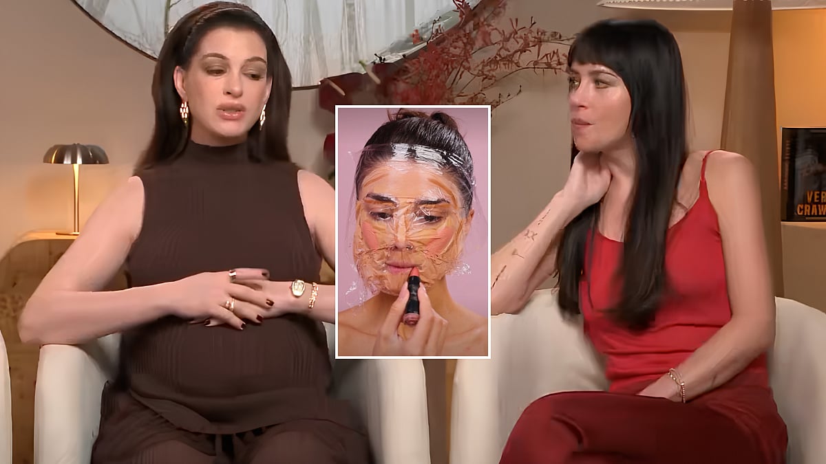 'What Is Wrong With People?': Verity Co-Stars Anne Hathaway And Dakota Johnson Critise Bizarre Plastic Wrap Makeup Trend
