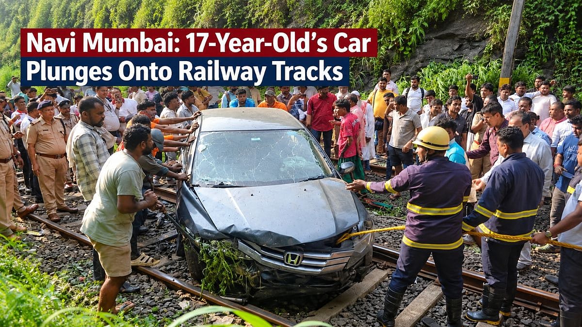 Navi Mumbai: Police Invoke Railways Act After 17-Year-Old’s Car Plunges Onto Belapur-Uran Tracks