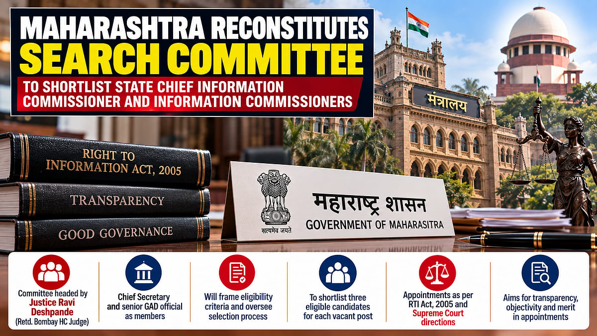 Maharashtra Reconstitutes Search Committee For Chief Information Commissioner, Information...