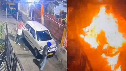 Masked Trio Torch Parked Car At 2 AM In Bhopal’s Nehru Nagar, CCTV Captures Attack
