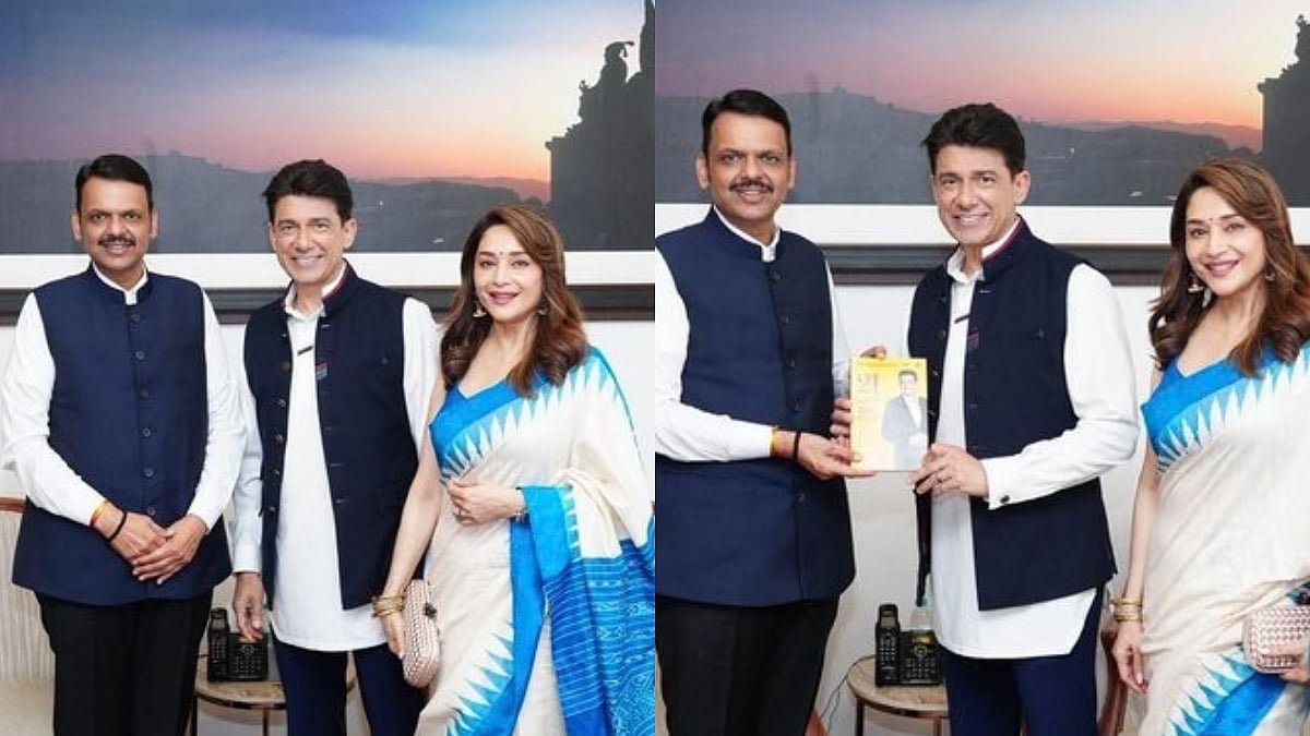 Dr Shriram Nene Along With Madhuri Dixit Presents His First Book, '21 Days To Good Health,' To Maharashtra CM Devendra Fadnavis