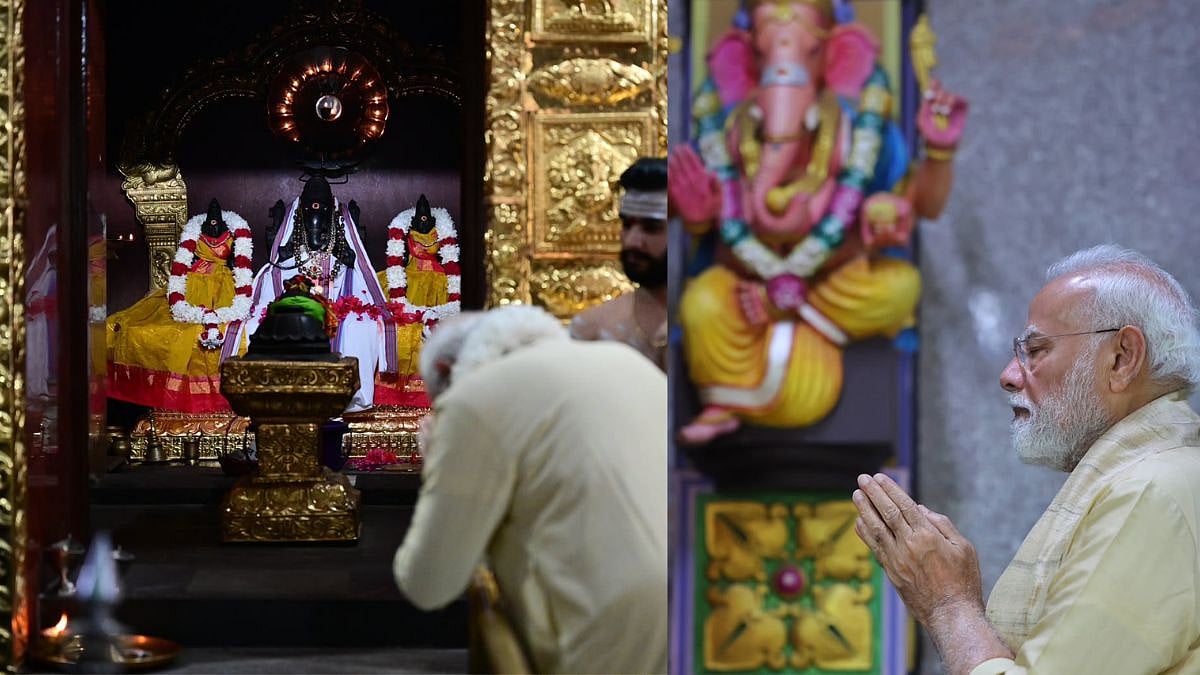 PM Modi Seeks Blessings At Delhi's Sri Vinayaka Temple In Traditional Kurta And Angavastra; Renews Service Pledge