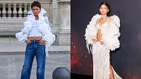 Zendaya re-wears The Odyssey jacket at Louis Vuitton during Paris Fashion Week