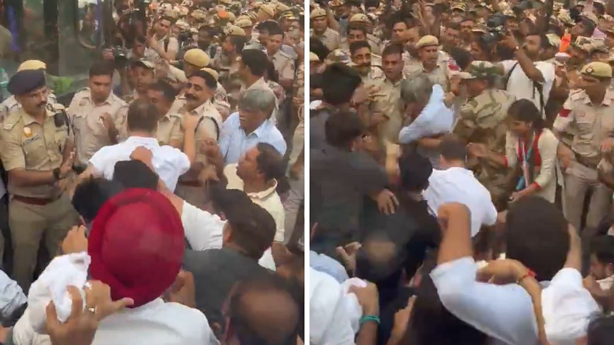 'Hatt Jao': Rahul Gandhi Clashes With Delhi Police Before Being Detained Near Jantar Mantar | Video