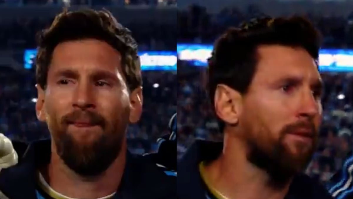 Lionel Messi Fights Back Tears During Argentina's National Anthem In Emotional Farewell Match | Video