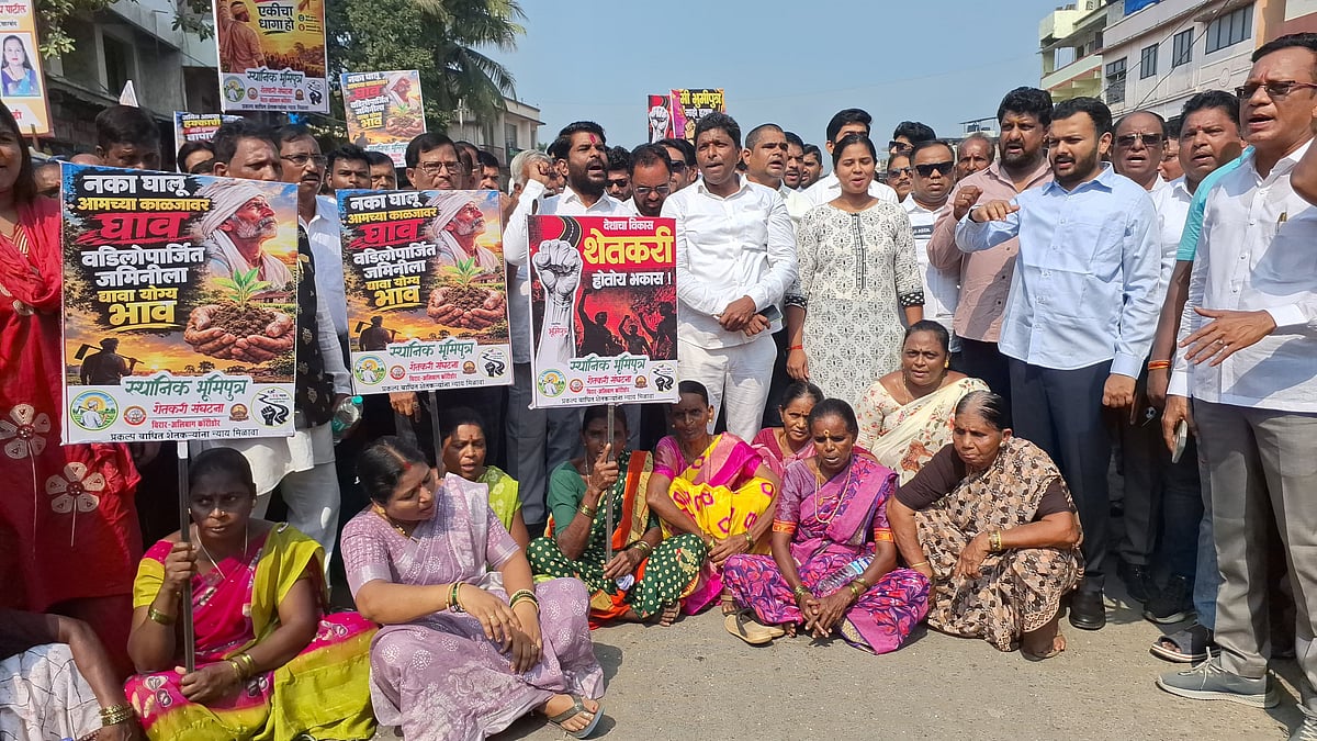 Farmers Block Bhiwandi-Vasai Road Over Virar-Alibaug Corridor Land Compensation, Demand Bullet Train-Level Rates