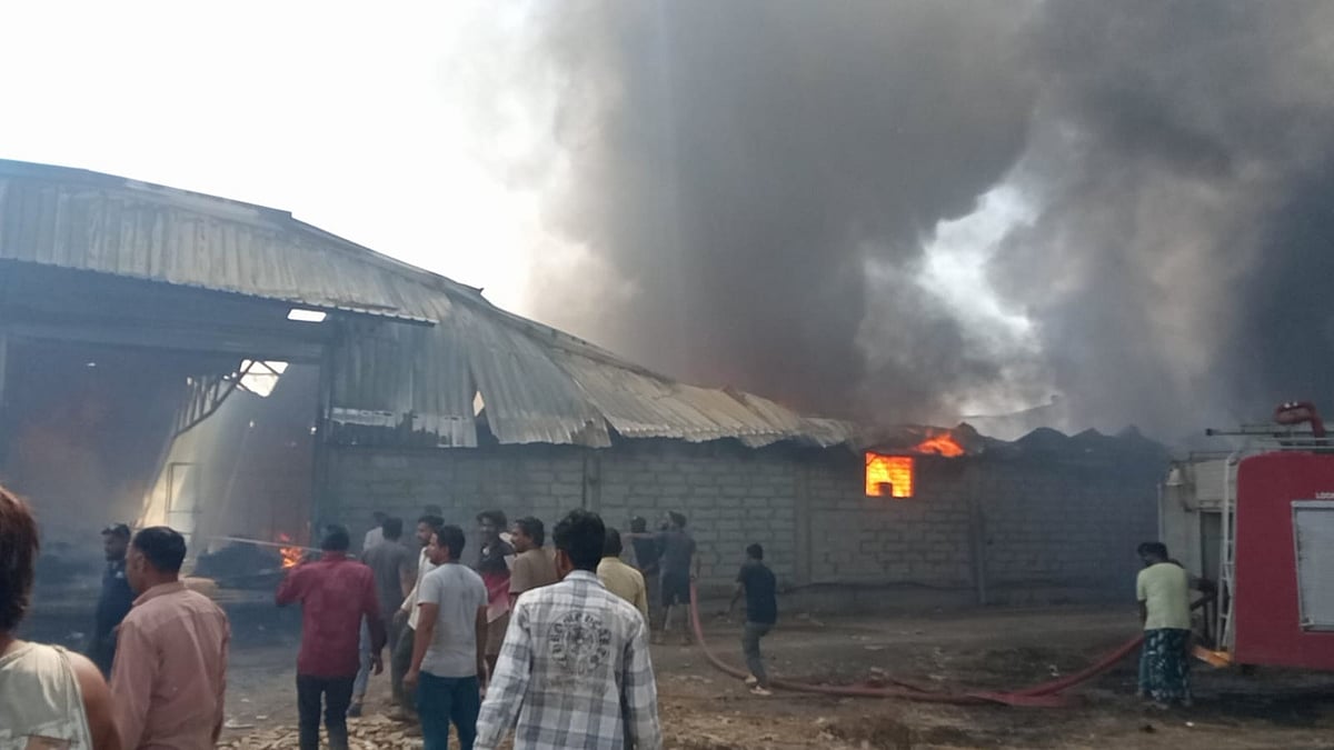 Massive Fire Guts Furniture Factory, Loss Estimated In Crores In MP’s Neemuch