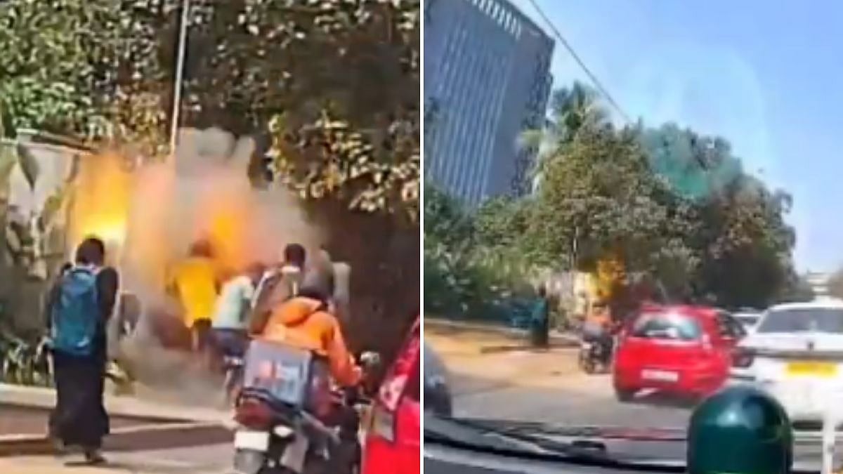 Transformer Blast Near Bengaluru Amazon Office Caught On Dashcam, Pedestrian Injured