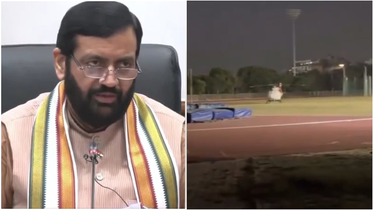 Athletes Lost Track As Haryana CM Nayab Singh Saini's Helicopter Parked In Gurugram Stadium For 4 Days; VIDEO