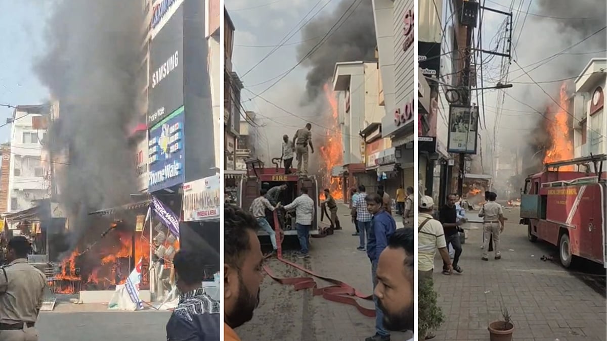 Massive Blaze Engulfs Shops In Bhopal's New Market, Over 15 Fire Engines Deployed | VIDEO